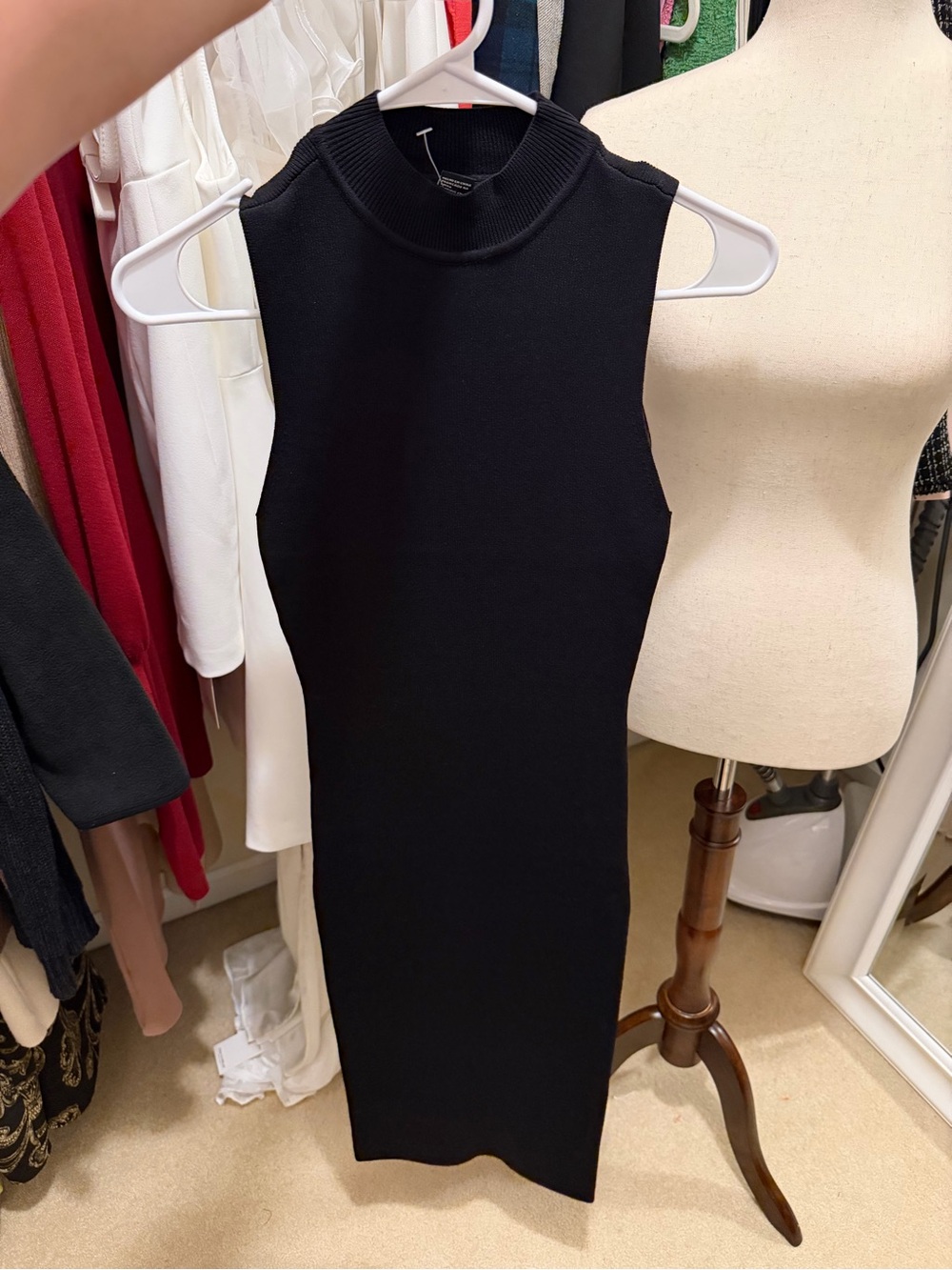 Forever 21 Stretchy Black Mock Neck Sweater Dress – Size Small